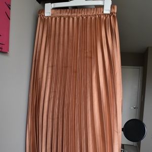ASOS rose gold satin skirt